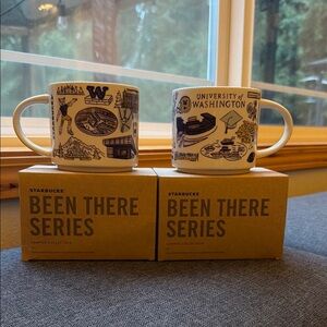 2 Starbucks University of Washington Mugs - Been There Series Retired NEW in Box